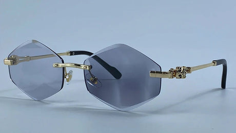 Y2K Punk Rimless Hexagon Sunglasses