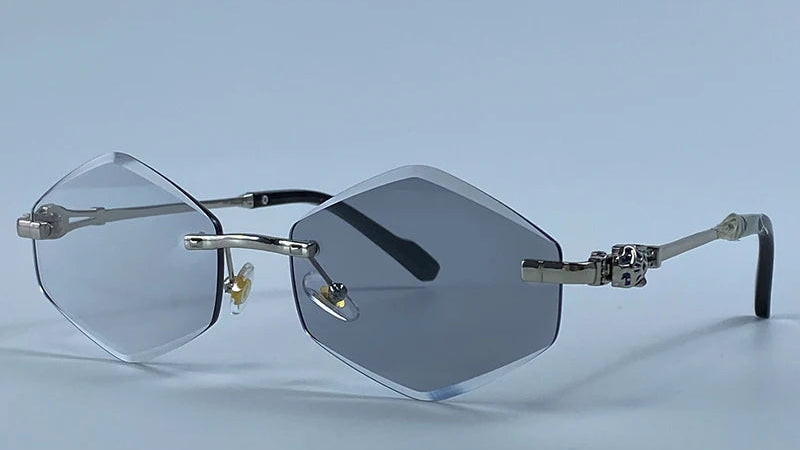 Y2K Punk Rimless Hexagon Sunglasses
