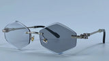Y2K Punk Rimless Hexagon Sunglasses