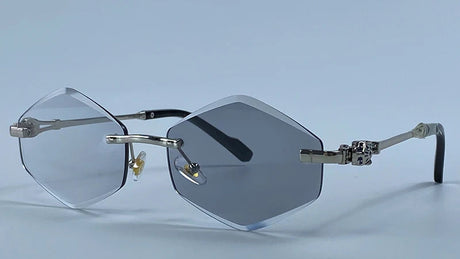 Y2K Punk Rimless Hexagon Sunglasses