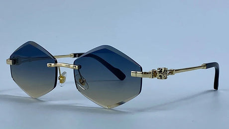 Y2K Punk Rimless Hexagon Sunglasses