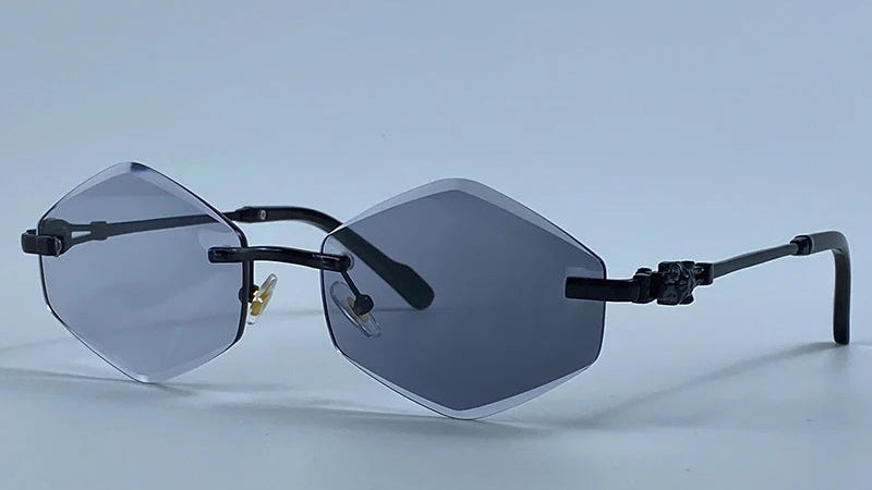 Y2K Punk Rimless Hexagon Sunglasses