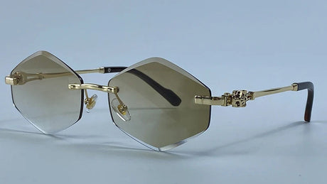 Y2K Punk Rimless Hexagon Sunglasses