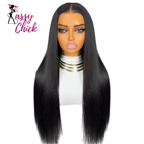 Yaki Straight 7x5 Lace Closure Glueless Wig Sassy Chick Logo