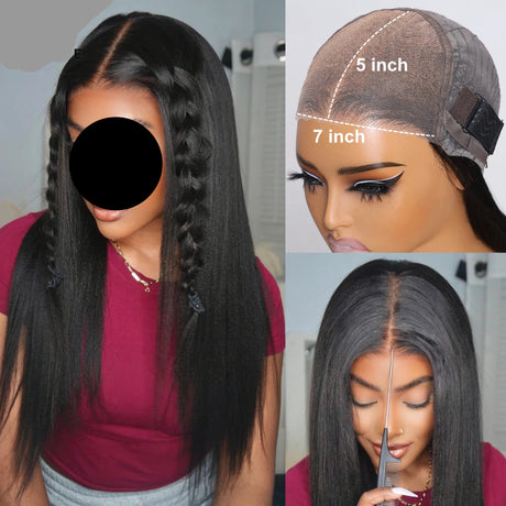 Yaki Straight 7x5 Lace Closure Glueless Wig Sample