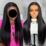 Yaki Straight 7x5 Lace Closure Glueless Wig Black