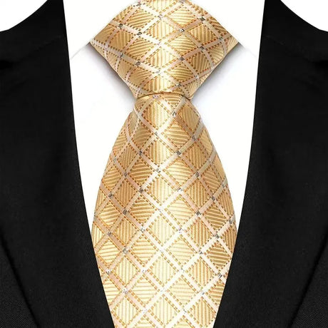 Yellow 8cm Width Paisley Dots Necktie Tuxedo Cravat