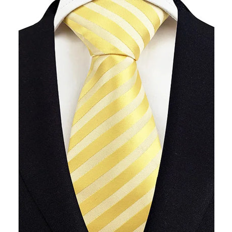 Yellow 8cm Width Paisley Dots Necktie Tuxedo Cravat