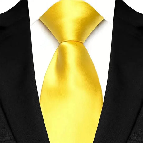 Yellow 8cm Width Paisley Dots Necktie Tuxedo Cravat