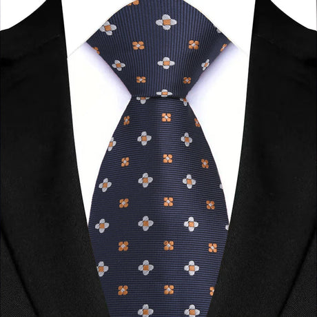 Black Yellow Blue Green Polka Dot Flower 8cm Classic Business Necktie