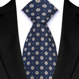 Yellow Blue Green Polka Dot Flower 8cm Classic Business Necktie