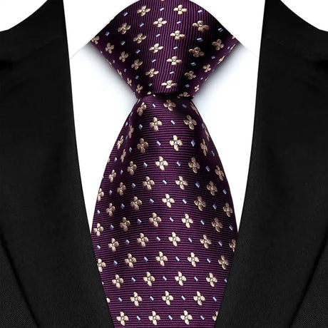 Purple Yellow Blue Green Polka Dot Flower 8cm Classic Business Necktie