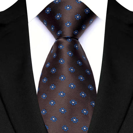 Black Yellow Blue Green Polka Dot Flower 8cm Classic Business Necktie