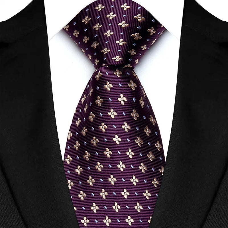Yellow Blue Green Polka Dot Flower 8cm Classic Business Necktie