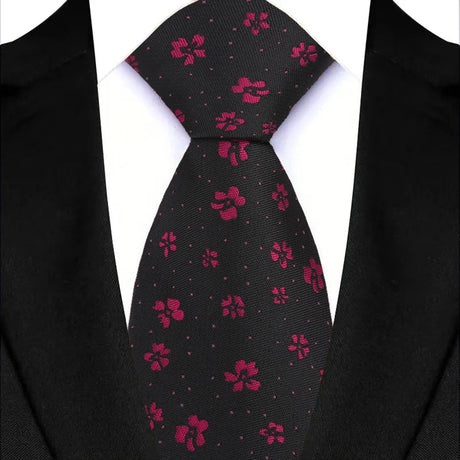 Black Yellow Blue Green Polka Dot Flower 8cm Classic Business Necktie