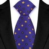 Yellow Blue Green Polka Dot Flower 8cm Classic Business Necktie