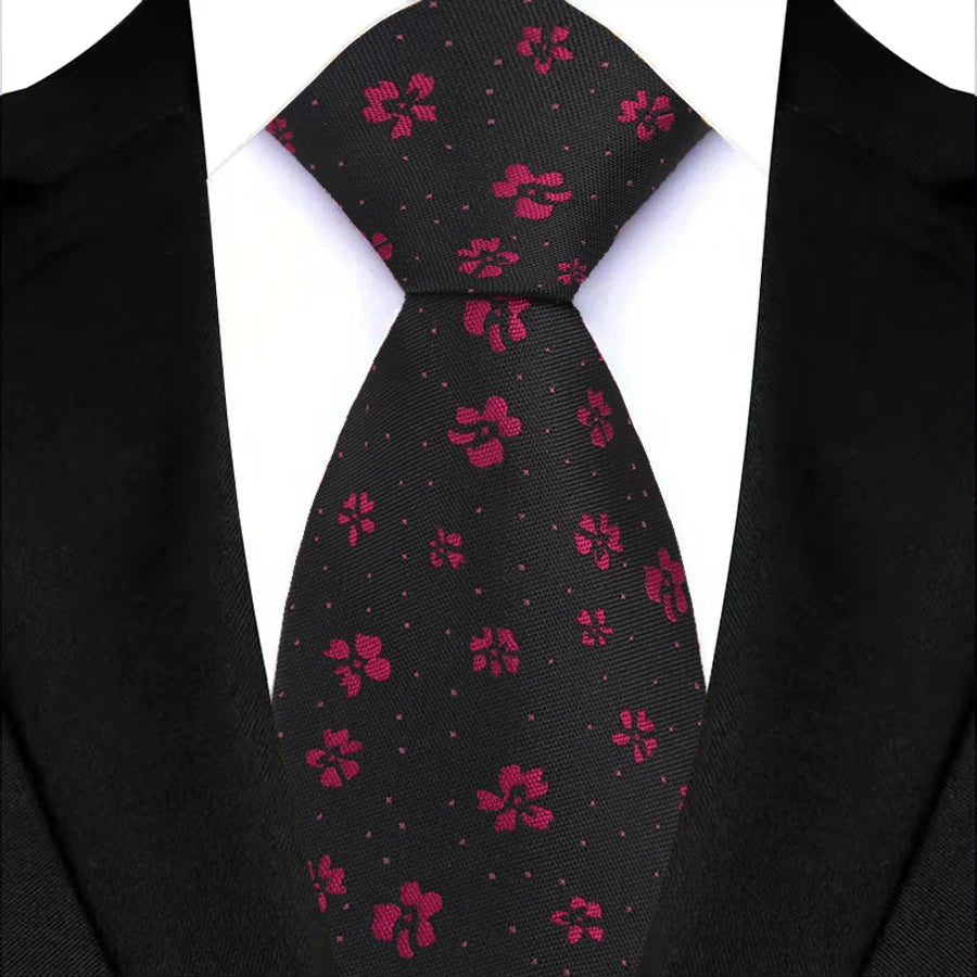 Yellow Blue Green Polka Dot Flower 8cm Classic Business Necktie