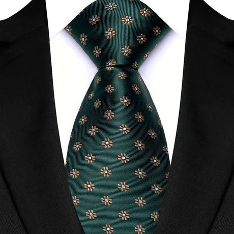 Green Yellow Blue Green Polka Dot Flower 8cm Classic Business Necktie