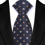 Yellow Blue Green Polka Dot Flower 8cm Classic Business Necktie
