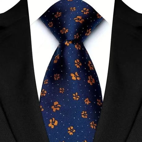 Blue Yellow Blue Green Polka Dot Flower 8cm Classic Business Necktie