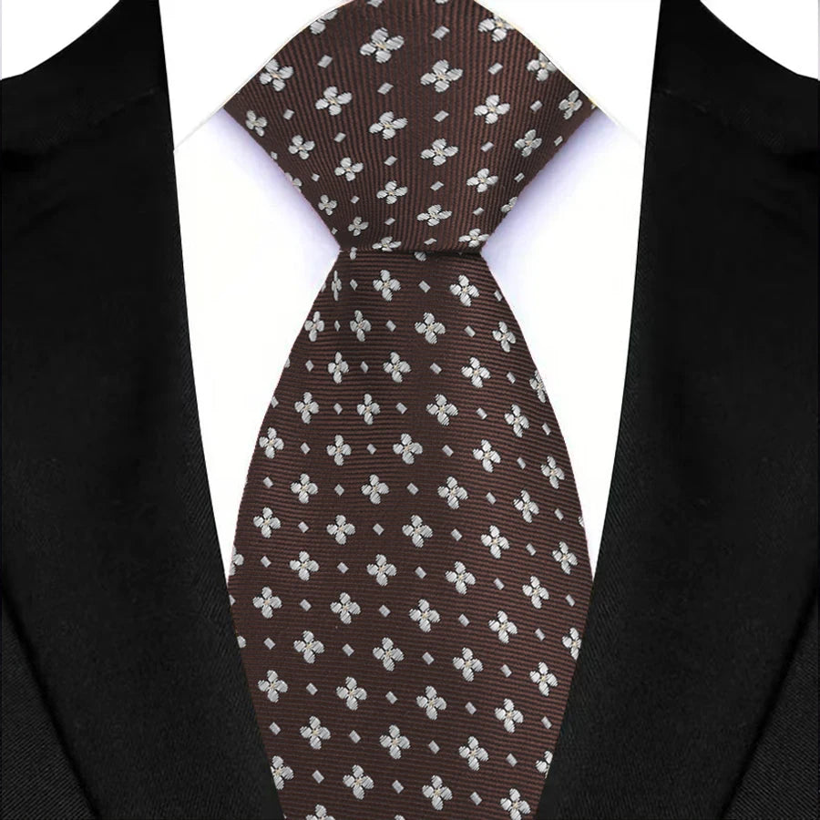 Yellow Blue Green Polka Dot Flower 8cm Classic Business Necktie