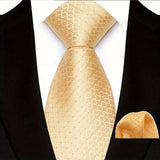 Yellow Yellow Paisley Solid Stripes High Quality Necktie