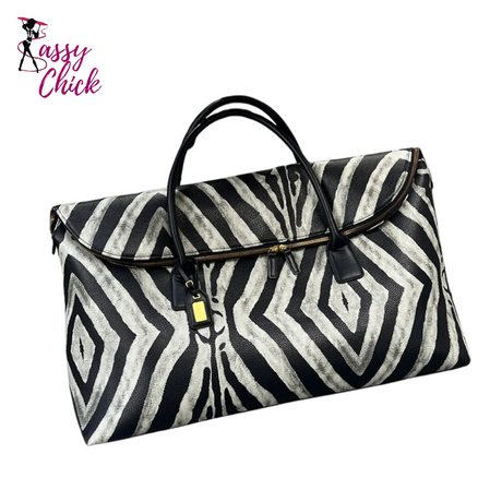 Zebra Print Handbag Sassy Chick Logo