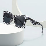 Zebra Print Oversized Square Sunglasses White Zebra Style 