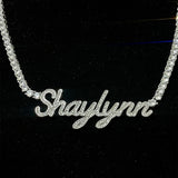 Silver Zircon Customized Name Necklace