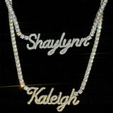 Silver Gold Zircon Customized Name Necklace