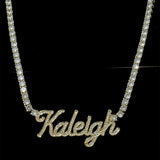 Gold Zircon Customized Name Necklace
