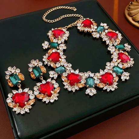 necklace and earrings
