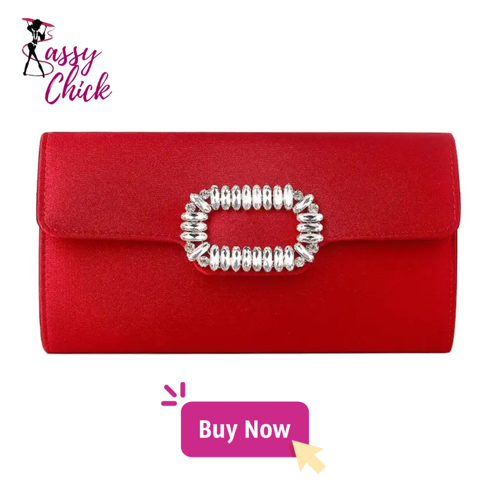 Silk Satin Square Rhinestone Purses and Handbags