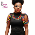 African Printed Fabric Tassel Necklace Sassy Chick