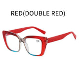 Square frame anti blue light reading glasses for women and men