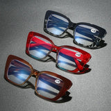Square frame anti blue light reading glasses for women and men