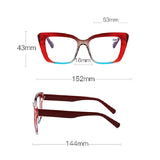 Square frame anti blue light reading glasses for women and men