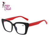 Square frame anti blue light reading glasses for women and men