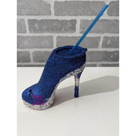Blue Custom Stiletto Heel Tumbler Cup with Sassy Chick Logo