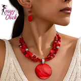Bohemian Ethnic Style Exaggerated Red Round Jewerly Sassy Chick