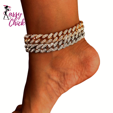 Chunky Rhinestone Cuban Bracelet Sassy Chick