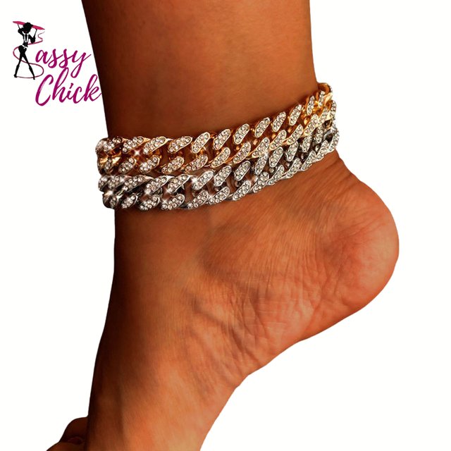 Chunky Rhinestone Cuban Bracelet Sassy Chick