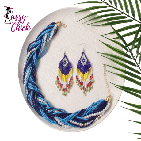 Classic Glass Multi Layer Rice Beads Ethnic Necklace Sassy Chick