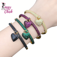 Crystal Fuchsia Heart Bracelet Sassy Chick