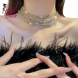 Crystal Layered Choker Necklace Sassy Chick
