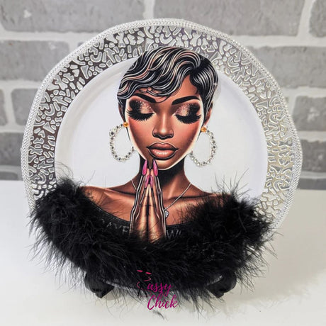 Custom Pray Black and White Display Plate
