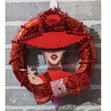 Custom Lady Red  Wreath Sassy Chick Logo