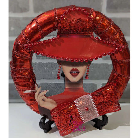 Custom Lady Red  Wreath Sassy Chick Logo