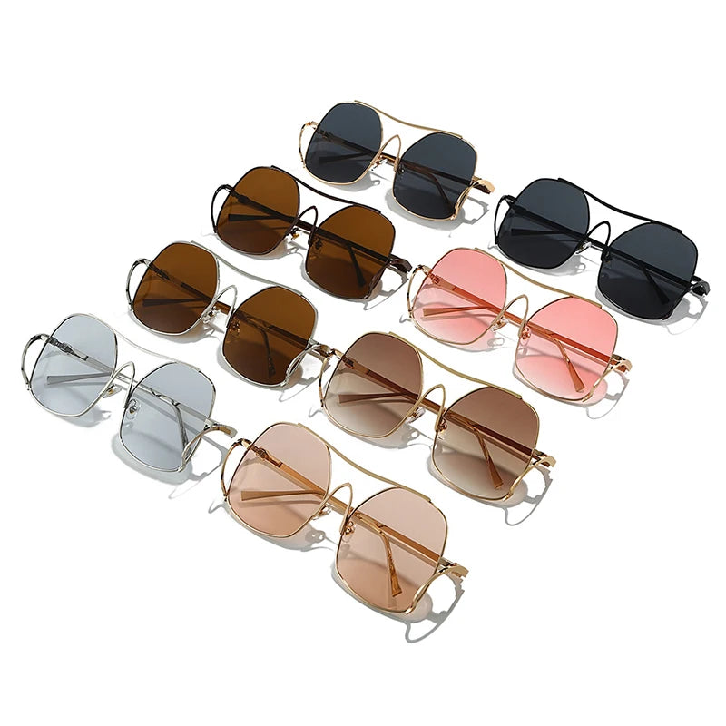Women’s Double Bridge Pilot Sunglasses | Luxury Style