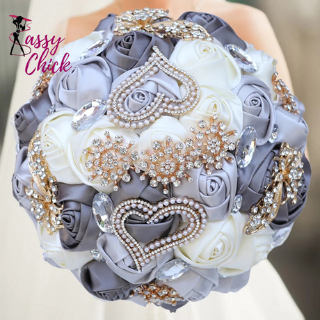Elegant Bridal Holding Flower Bouquet Sassy Chick